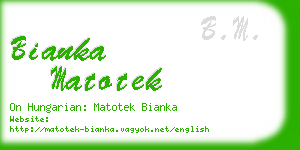 bianka matotek business card